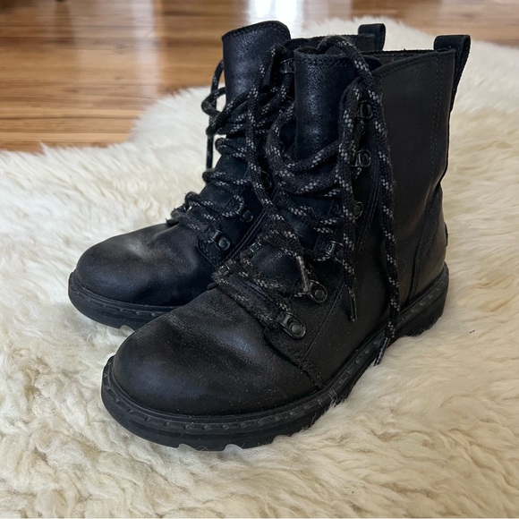 Sorel Lennox Women's Lace Up Boots Black Size 6 - Picture 4 of 5
